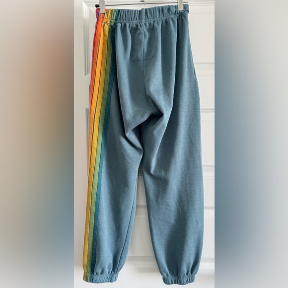 Aviator Nation 6 Stripe Zip Up Hoodie and Sweatpants with Pockets Set - Picture 8 of 17